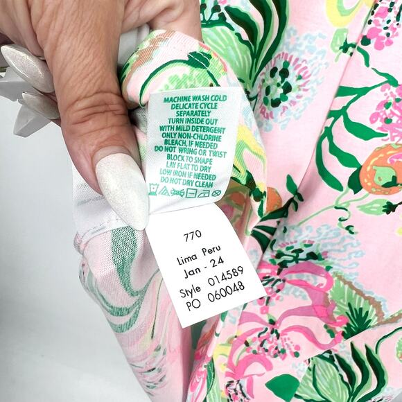 LILLY PULITZER Halle Short Sleeve Dress Medium Via Amore Spritzer Tropical NWOT - Picture 13 of 13